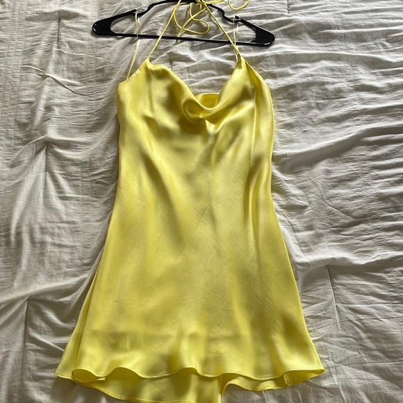 Zara Dresses Zara Satin Yellow Dress Poshmark